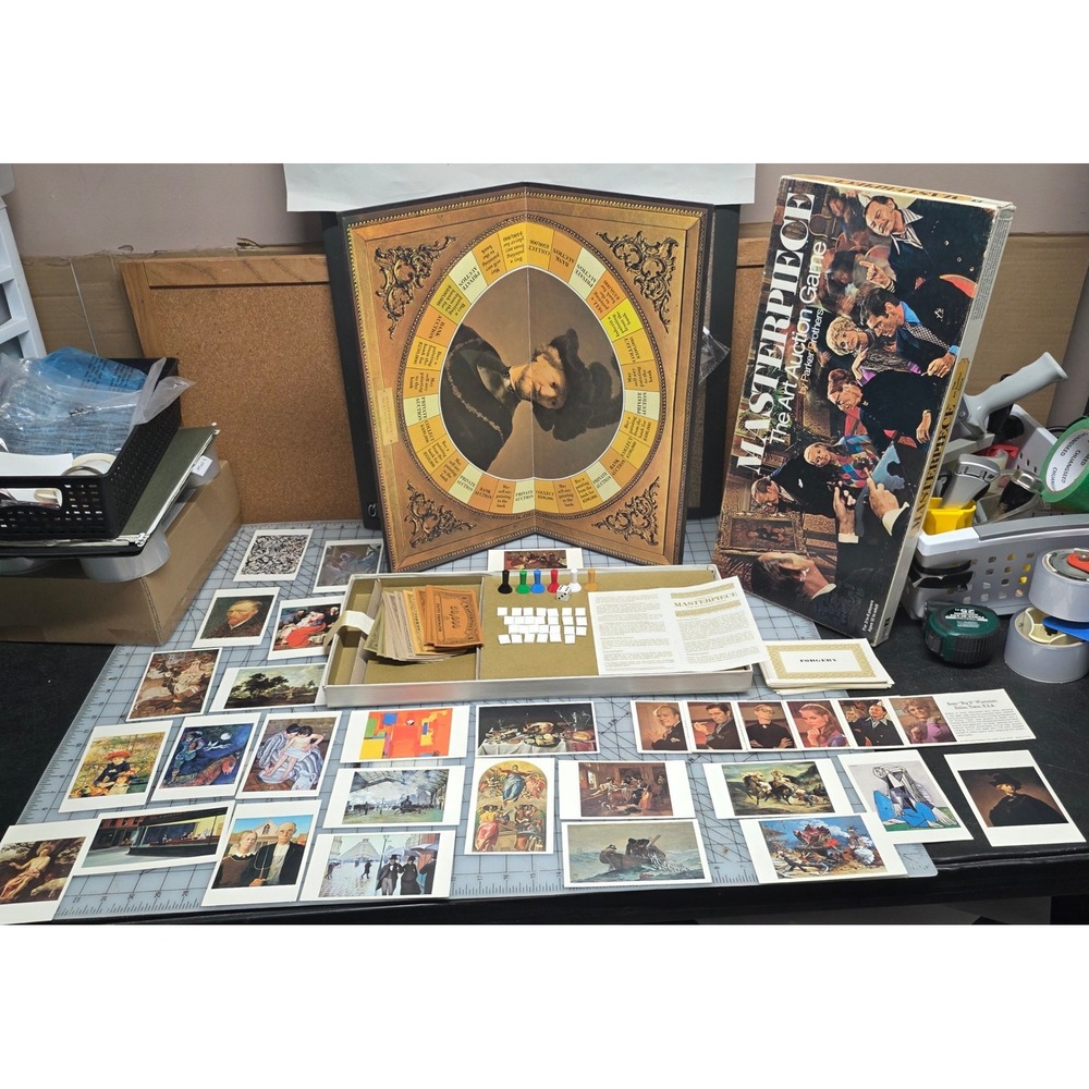 1970 Masterpiece Art Auction Board Game Parker Brothers No 4 Complete Vintage